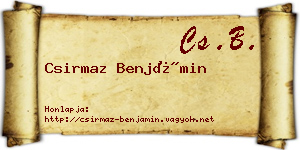 Csirmaz Benjámin névjegykártya