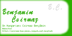 benjamin csirmaz business card